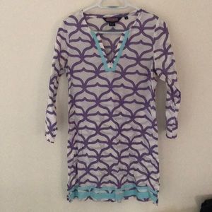 Vineyard Vines Tunic Cover-up Size XS Purple/white